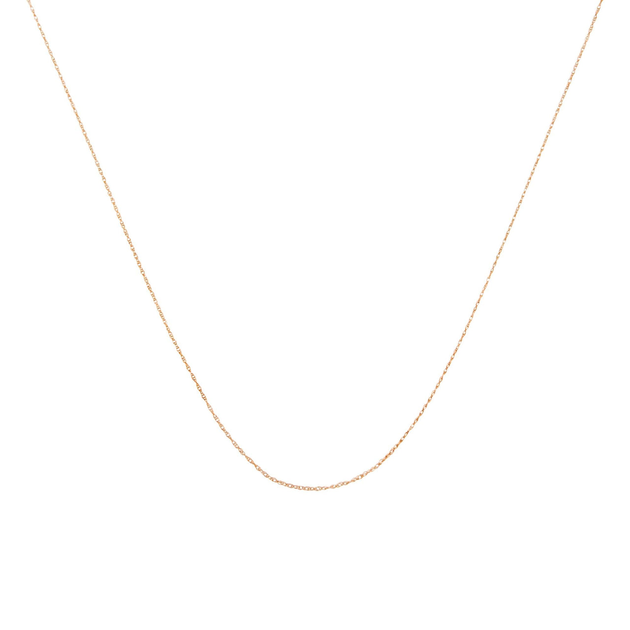 10K Gold 0.5 mm Slender & Dainty Fine Rope Chain Necklace