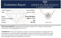 AGS Certified 10K Gold Bezel Set Round Diamond Solitaire 16-18
