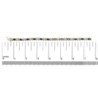 14K Yellow Gold 1.00 Cttw Alternating  Diamond and 6 1/2 Cttw Oval Blue Sapphire Link Bracelet (H-I Color, SI1-SI2 Clarity) - 7