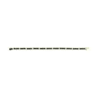 18K Yellow Gold Alternating 1 1/5 Cttw Diamond and 3X3 MM Blue Sapphire Tennis Bracelet (G-H Color, VS1-VS2 Clarity) - 7