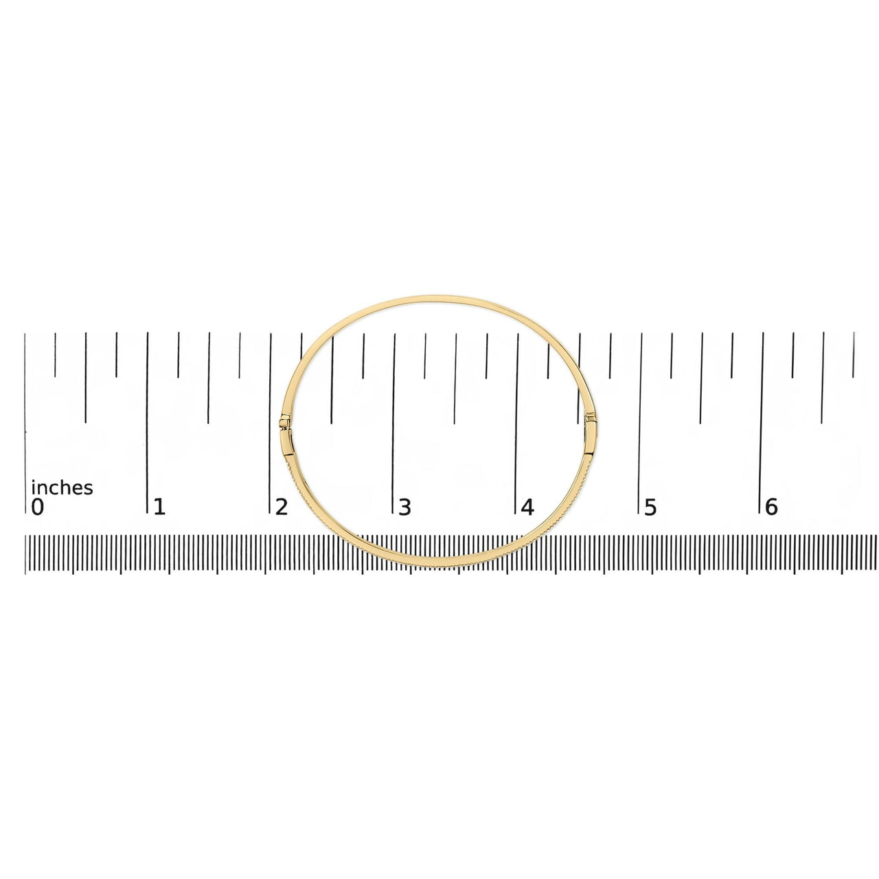 14K Yellow Gold 1/3 Cttw Diamond Half Eternity Bangle Bracelet (I-J Color, I2-I3 Clarity) - 7.75" Inches