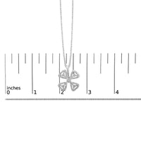 14K White Gold 5/8 Cttw Diamond 4 Leaf Floral Pendant Necklace (H-I Color, I1-I2 Clarity) - 18