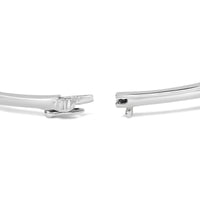 14K White Gold 2 5/8 Cttw Round Diamond 7 Stone Floral Cluster Link Bangle Bracelet (H-I Color, SI1-SI2 Clarity) - Fits Wrists up to 7.25