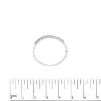 14K White Gold 2 5/8 Cttw Round Diamond 7 Stone Floral Cluster Link Bangle Bracelet (H-I Color, SI1-SI2 Clarity) - Fits Wrists up to 7.25