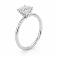 1 Carat Cushion Lab Grown IGI G/VS1 Diamond Solitaire Ring in 10K White Gold - KIAHMILLA