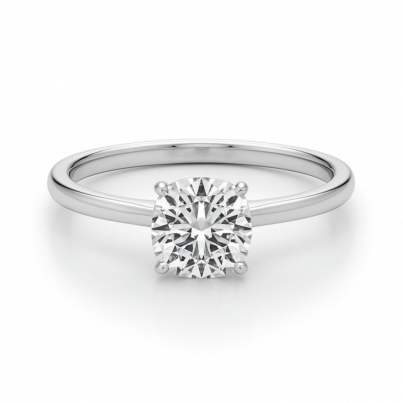 1 Carat Cushion Lab Grown IGI G/VS1 Diamond Solitaire Ring in 10K White Gold - KIAHMILLA