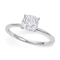 1 Carat Cushion Lab Grown IGI G/VS1 Diamond Solitaire Ring in 10K White Gold - KIAHMILLA