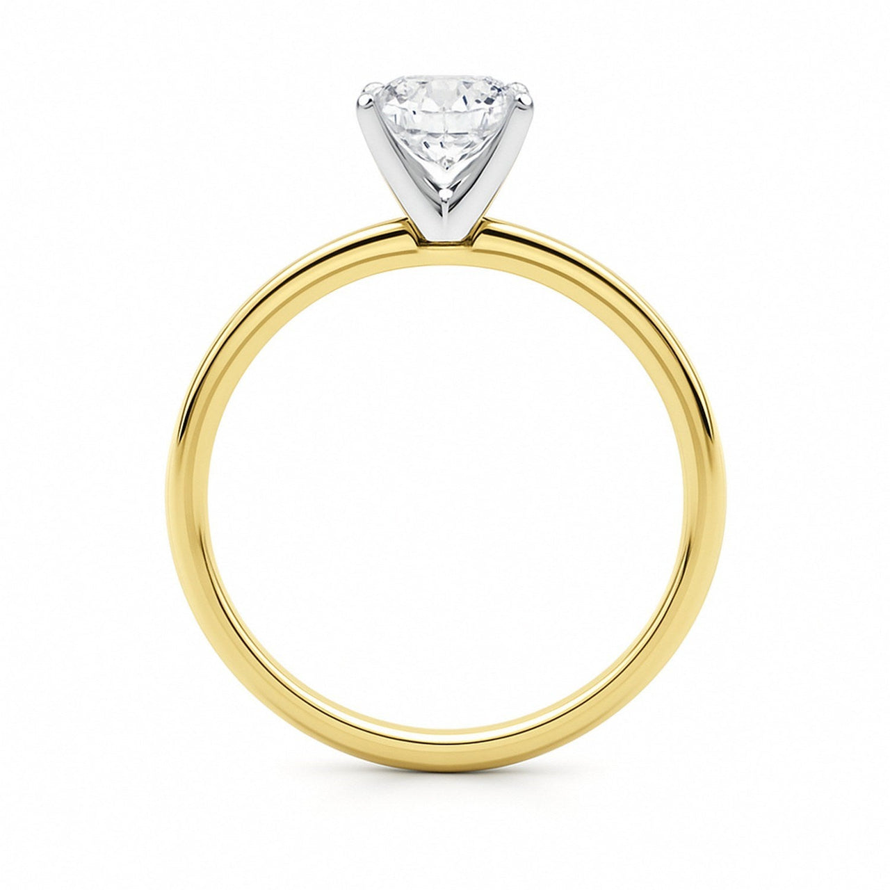 1 Carat Cushion Lab Grown IGI G/VS1 Diamond Solitaire Ring in 10K Yellow Gold - KIAHMILLA
