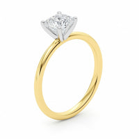 1 Carat Cushion Lab Grown IGI G/VS1 Diamond Solitaire Ring in 14K Yellow Gold - KIAHMILLA