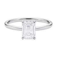 1 Carat Emerald Lab Grown IGI G/VS1 Diamond Solitaire Ring in 10K White Gold - KIAHMILLA