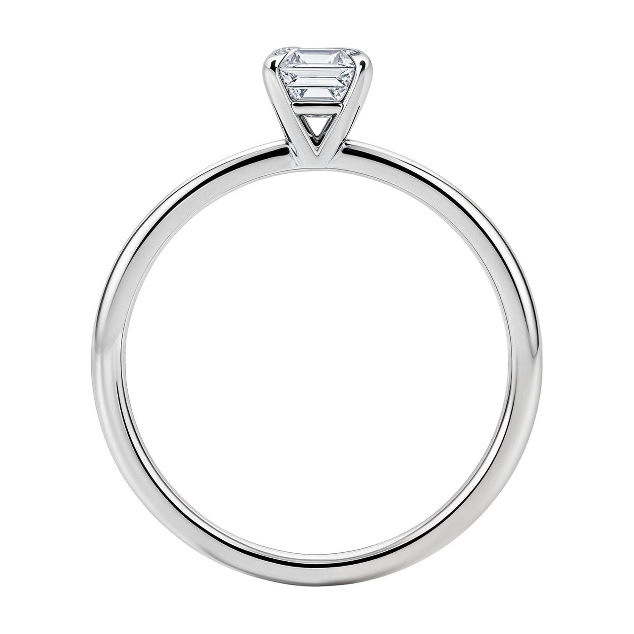 1 Carat Emerald Lab Grown IGI G/VS1 Diamond Solitaire Ring in 10K White Gold - KIAHMILLA