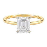 1 Carat Emerald Lab Grown IGI G/VS1 Diamond Solitaire Ring in 10K Yellow Gold - KIAHMILLA