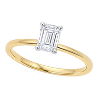 1 Carat Emerald Lab Grown IGI G/VS1 Diamond Solitaire Ring in 10K Yellow Gold - KIAHMILLA