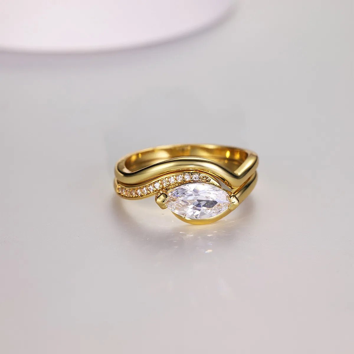 1 Carat Moissanite 925 Sterling Silver 2pcs Ring Set - Coolpeacock