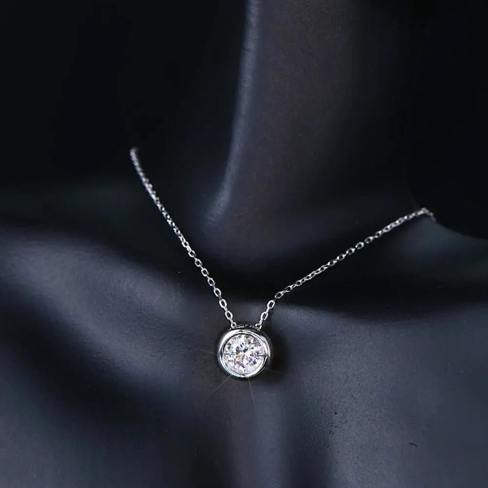 1 Carat Moissanite 925 Sterling Silver Necklace - Coolpeacock
