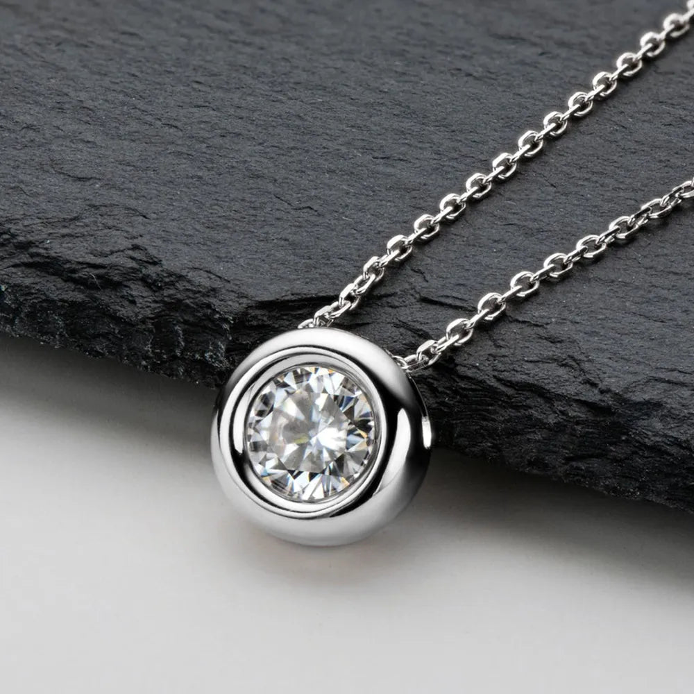 1 Carat Moissanite 925 Sterling Silver Necklace - Coolpeacock