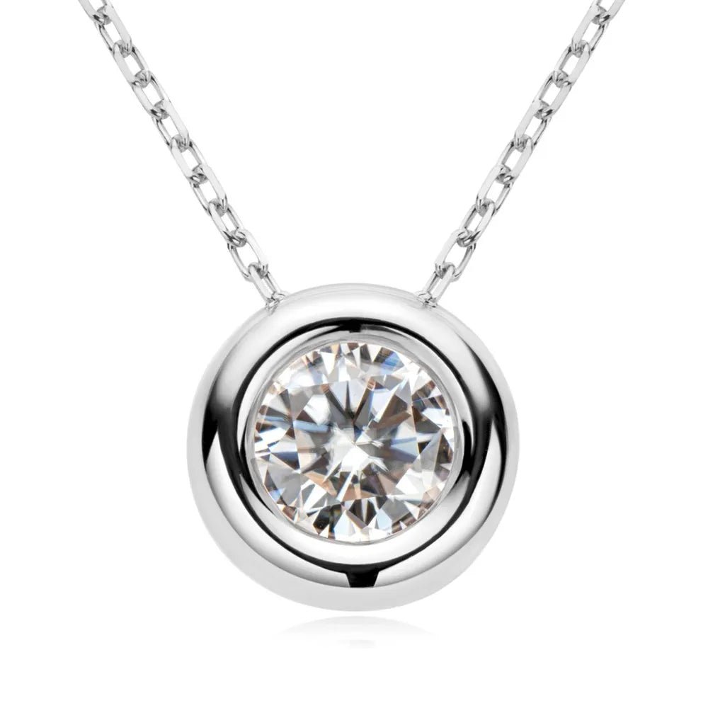 1 Carat Moissanite 925 Sterling Silver Necklace - Coolpeacock