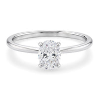1 Carat Oval Lab Grown IGI G/VS1 Diamond Solitaire Ring in 10K White Gold - KIAHMILLA