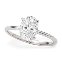 1 Carat Oval Lab Grown IGI G/VS1 Diamond Solitaire Ring in 10K White Gold - KIAHMILLA