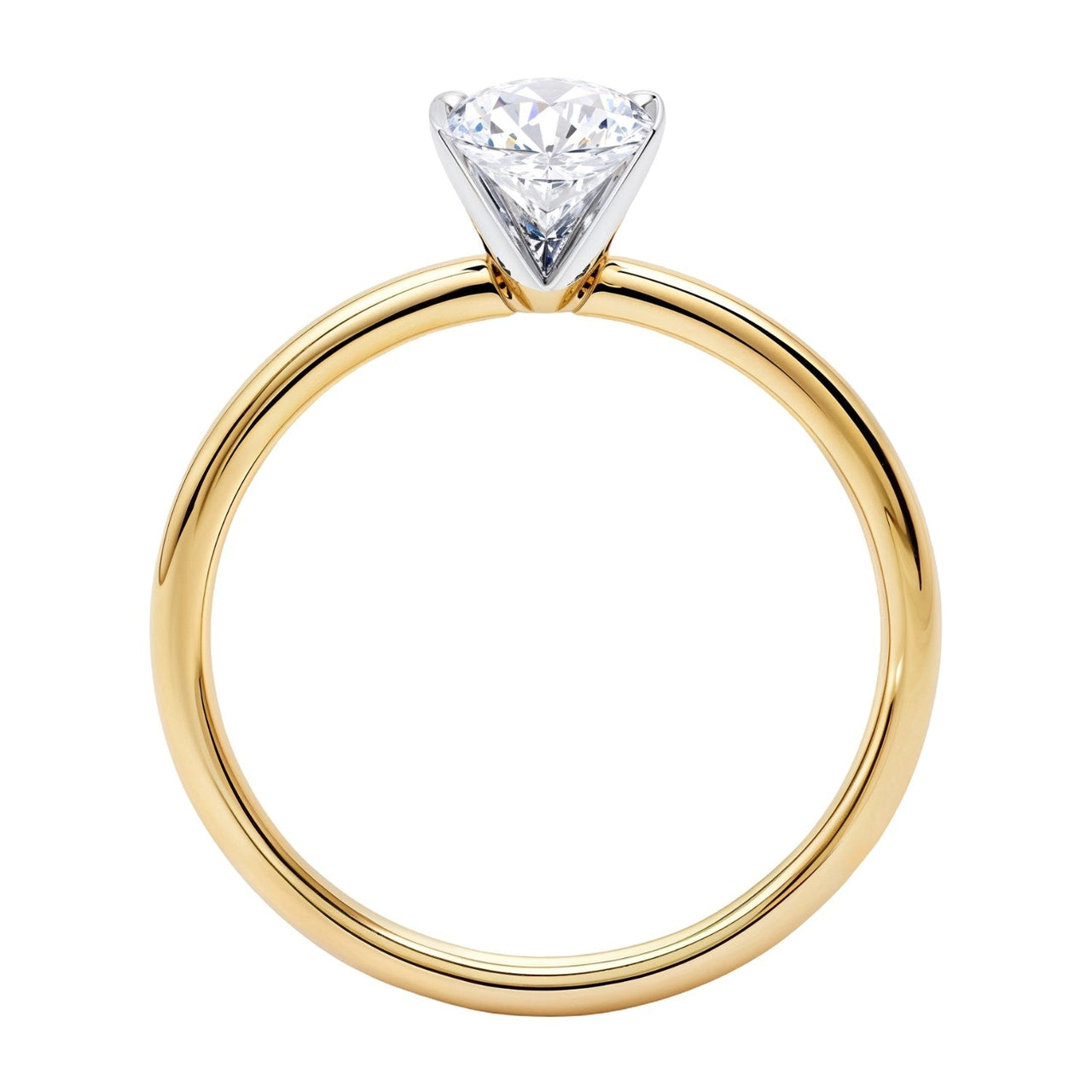 1 Carat Oval Lab Grown IGI G/VS1 Diamond Solitaire Ring in 10K Yellow Gold - KIAHMILLA