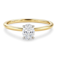 1 Carat Oval Lab Grown IGI G/VS1 Diamond Solitaire Ring in 14K Yellow Gold - KIAHMILLA