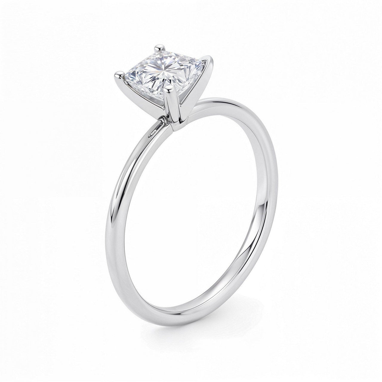 1 Carat Princess Lab Grown IGI G/VS1 Diamond Solitaire Ring in 10K White Gold - KIAHMILLA