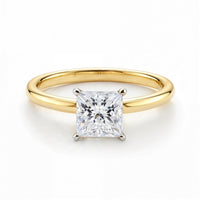 1 Carat Princess Lab Grown IGI G/VS1 Diamond Solitaire Ring in 14K Yellow Gold - KIAHMILLA