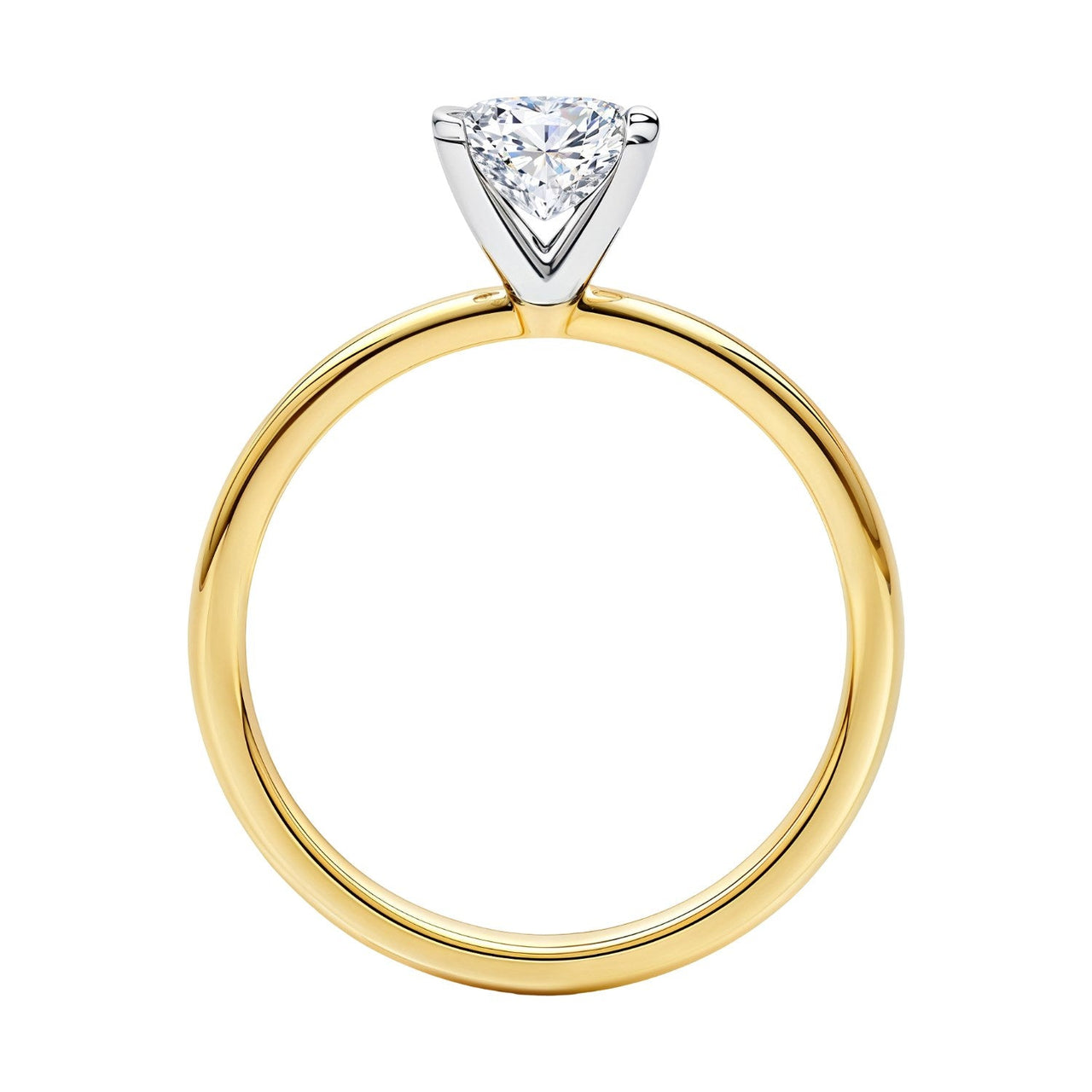 1 Carat Princess Lab Grown IGI G/VS1 Diamond Solitaire Ring in 14K Yellow Gold - KIAHMILLA