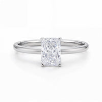 1 Carat Radiant Lab Grown IGI G/VS1 Diamond Solitaire Ring in 10K White Gold - KIAHMILLA