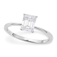 1 Carat Radiant Lab Grown IGI G/VS1 Diamond Solitaire Ring in 10K White Gold - KIAHMILLA