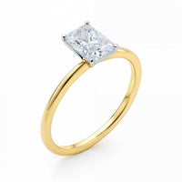 1 Carat Radiant Lab Grown IGI G/VS1 Diamond Solitaire Ring in 10K Yellow Gold - KIAHMILLA