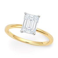 1 Carat Radiant Lab Grown IGI G/VS1 Diamond Solitaire Ring in 14K Yellow Gold - KIAHMILLA