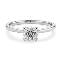 1 Carat Round Lab Grown IGI G/VS1 Diamond Solitaire Ring in 10K White Gold - KIAHMILLA