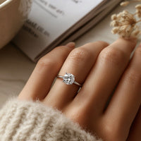 1 Carat Round Lab Grown IGI G/VS1 Diamond Solitaire Ring in 10K White Gold - KIAHMILLA