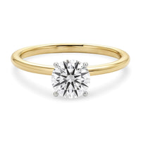 1 Carat Round Lab Grown IGI G/VS1 Diamond Solitaire Ring in 10K Yellow Gold - KIAHMILLA