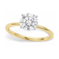 1 Carat Round Lab Grown IGI G/VS1 Diamond Solitaire Ring in 10K Yellow Gold - KIAHMILLA