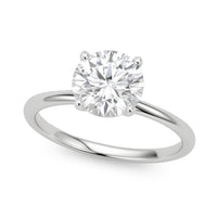 1 Carat Round Lab Grown IGI G/VS1 Diamond Solitaire Ring in 14K White Gold - KIAHMILLA
