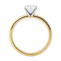 1 Carat Round Lab Grown IGI G/VS1 Diamond Solitaire Ring in 14K Yellow Gold - KIAHMILLA