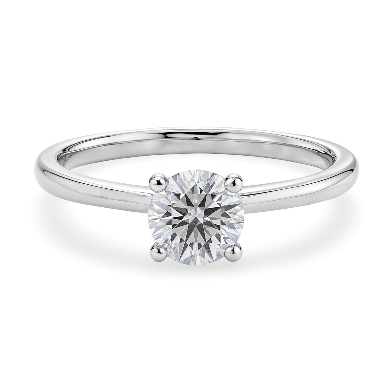 1 Carat Round Lab Grown IGI G/VS1 Diamond Solitaire Ring in Sterling Silver - KIAHMILLA