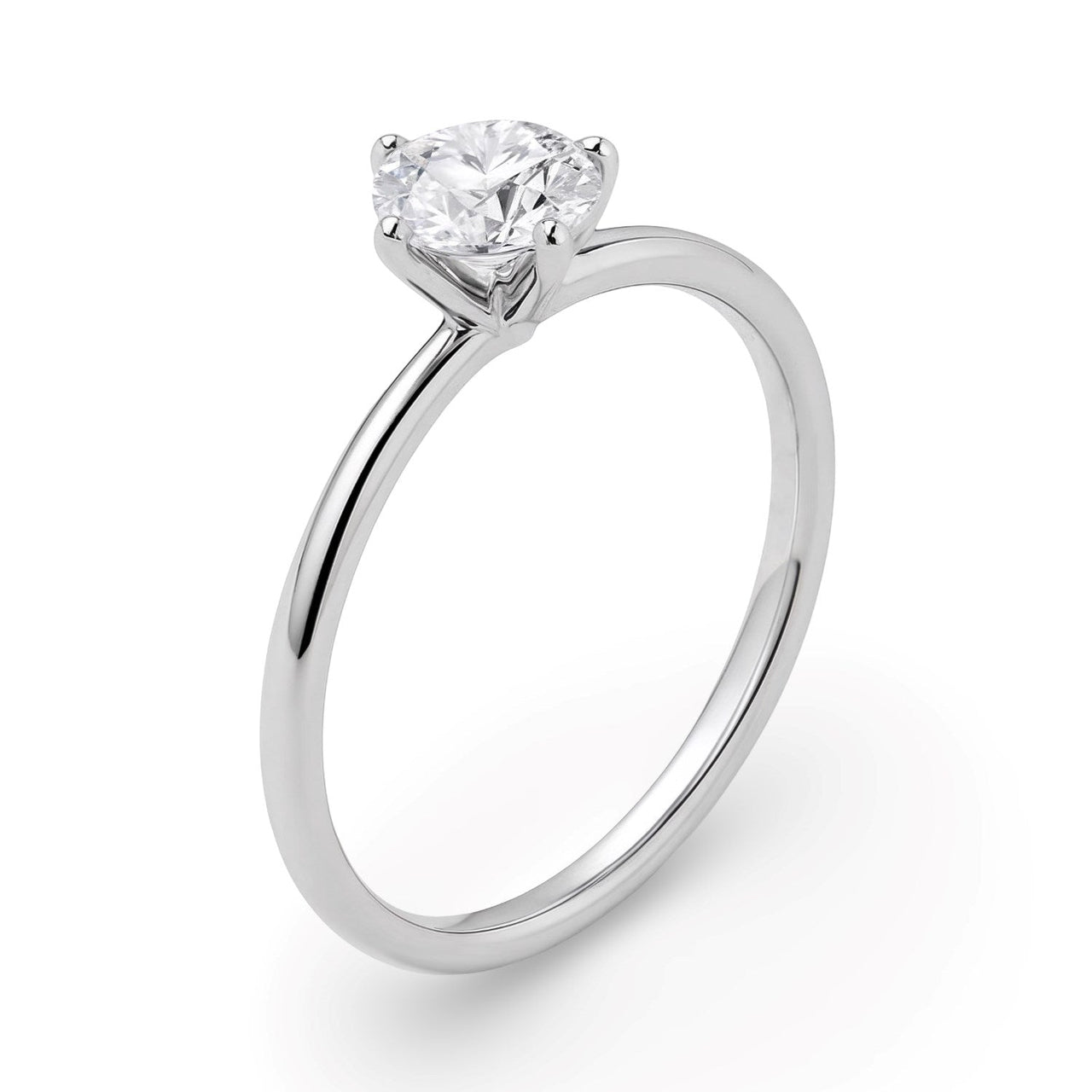1 Carat Round Lab Grown IGI G/VS1 Diamond Solitaire Ring in Sterling Silver - KIAHMILLA