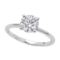 1 Carat Round Lab Grown IGI G/VS1 Diamond Solitaire Ring in Sterling Silver - KIAHMILLA