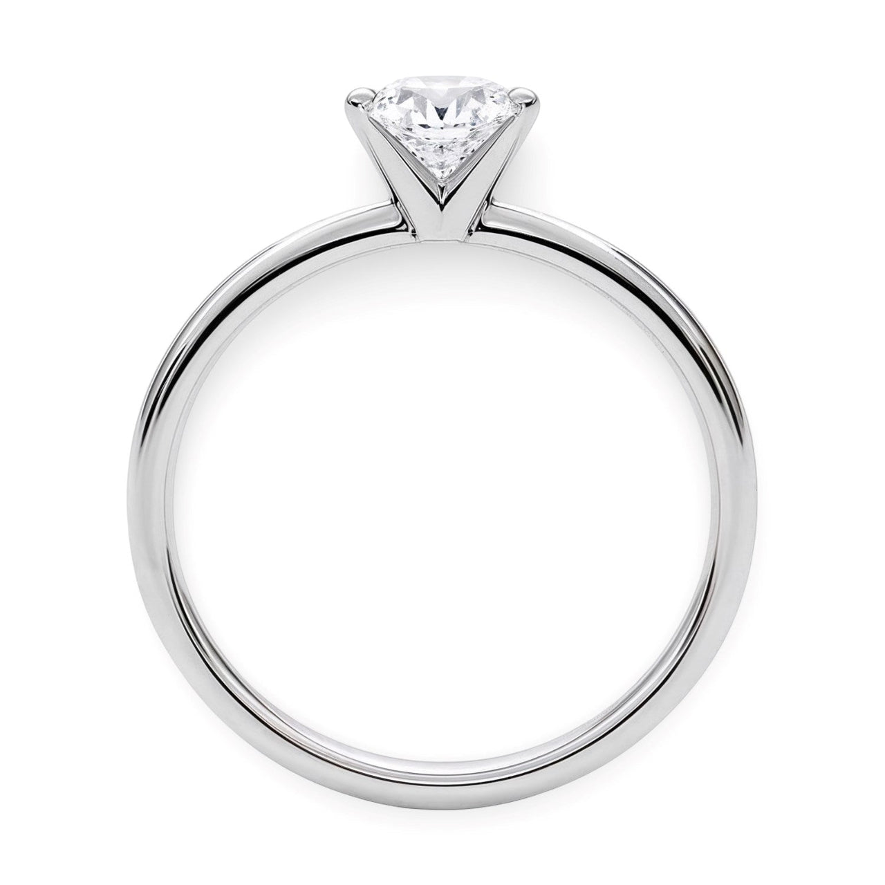 1 Carat Round Lab Grown IGI G/VS1 Diamond Solitaire Ring in Sterling Silver - KIAHMILLA