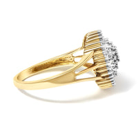 10K Yellow Gold Diamond Cocktail Ring (1/4 Cttw, I-J Color, I3 Clarity)