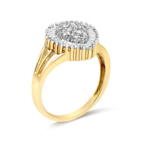 10K Yellow Gold Diamond Cocktail Ring (1/4 Cttw, I-J Color, I3 Clarity)