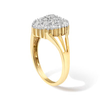 10K Yellow Gold Diamond Cocktail Ring (1/4 Cttw, I-J Color, I3 Clarity)