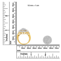 10KT Yellow Gold Round and Baguette Cut Diamond Ballerina Ring (1 cttw, I-J Color, SI1-SI2 Clarity)