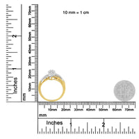 10K Yellow and White Gold 1/2 Cttw Diamond Marquise Shaped Cluster Split Shank Ring (H-I Color, SI2-I1 Clarity)