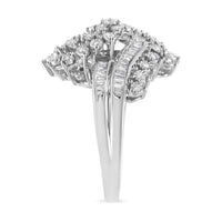 10K White Gold 1/2 Cttw Round and Baguette-Cut 