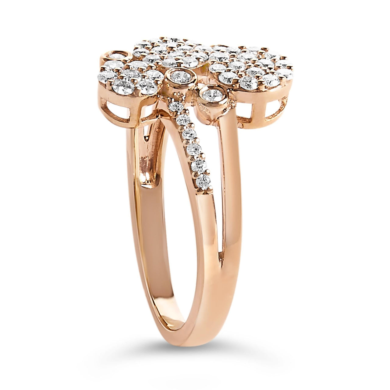 .925 Sterling Silver 1/2 Cttw Diamond Scatter Composite Bypass Ring (I-J Color, I1-I2 Clarity)