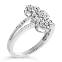 .925 Sterling Silver 1/2 Cttw Diamond Scatter Composite Bypass Ring (I-J Color, I1-I2 Clarity)